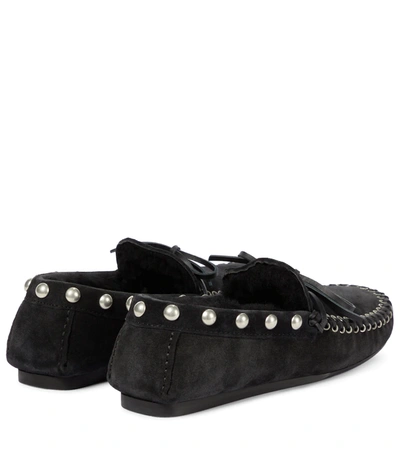Shop Isabel Marant Faomee Suede Moccasins In Black