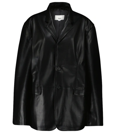 Shop The Frankie Shop Olympia Faux Leather Blazer In Black