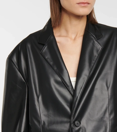 Shop The Frankie Shop Olympia Faux Leather Blazer In Black