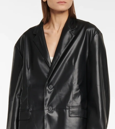 Shop The Frankie Shop Olympia Faux Leather Blazer In Black