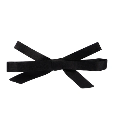 Shop Saint Laurent Silk Satin Bow Tie In Black