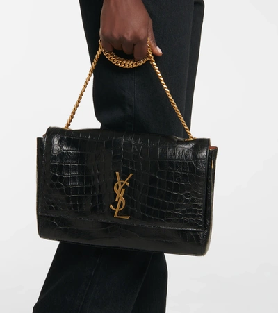 Shop Saint Laurent Kate Medium Reversible Leather Shoulder Bag In Brown