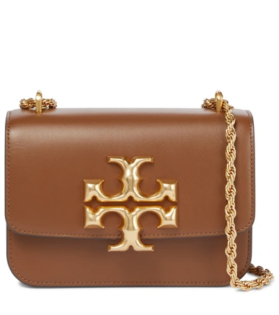 Shop Tory Burch Eleanor Leather Crossbody Bag In Brown
