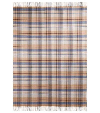 Shop Gabriela Hearst Checked Fringed Cashmere Twill Blanket In Brown