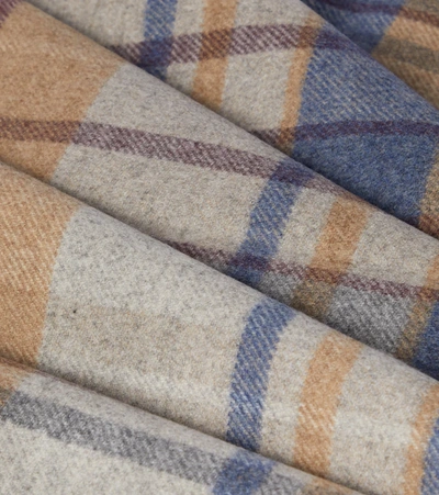 Gabriela Hearst Cashmere Plaid Fringe Blanket In Brown