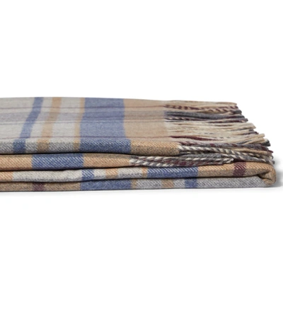 Shop Gabriela Hearst Checked Fringed Cashmere Twill Blanket In Brown