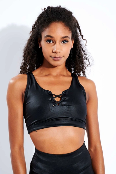 Shop Year Of Ours Shine Football Bra In Black