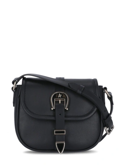 Shop Golden Goose Deluxe Brand Buckle Detail Shoulder Bag In Black