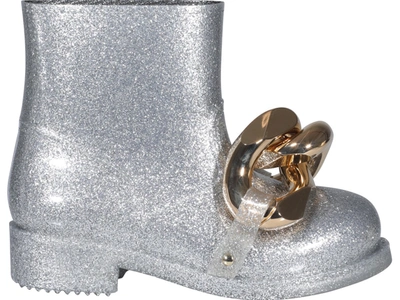 Shop Jw Anderson Chain Detail Boots In Silver