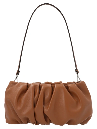 Shop Staud Bean Ruched Shoulder Bag In Brown