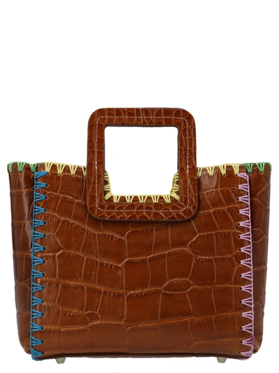 Shop Staud Shirley Crochet Edge Tote Bag In Brown