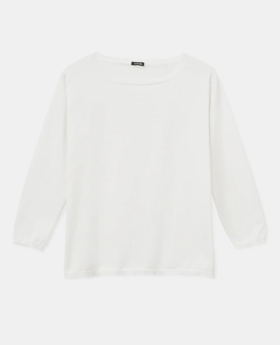 Shop Aspesi Pure Cotton Sweater In White