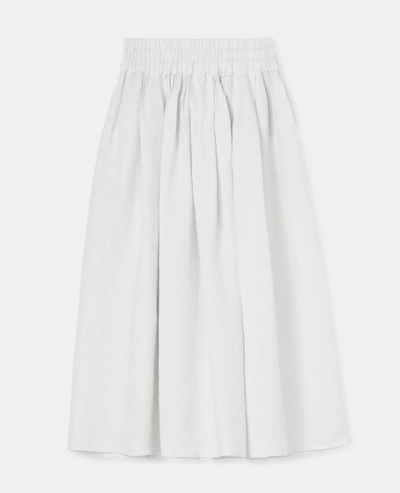 Shop Aspesi Lightweight Linen Skirt In White
