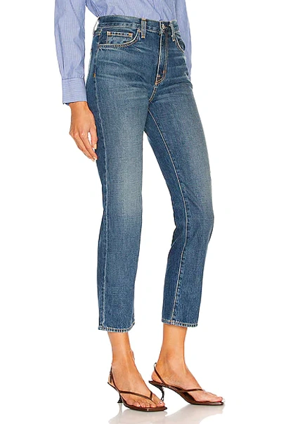 Nili Lotan Terrell Frayed High-rise Straight-leg Jeans In Classic Wash