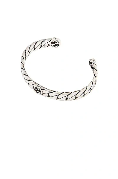 Shop Gucci Interlocking G Bracelet In Shiny Silver