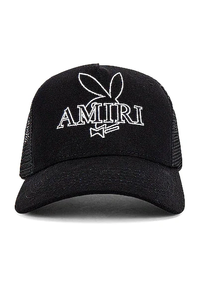 Shop Amiri Playboy Bunny Hat In Black & White