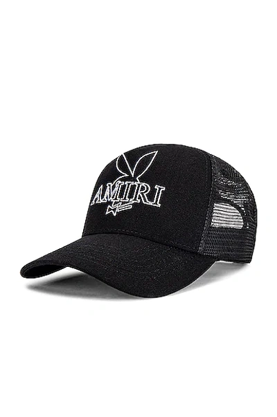Shop Amiri Playboy Bunny Hat In Black & White