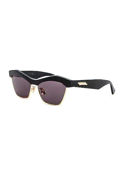 Shop Bottega Veneta Cat Eye Sunglasses In Shiny Black