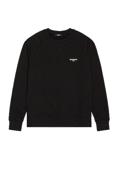 Shop Balmain Flock Sweatshirt In Black & White