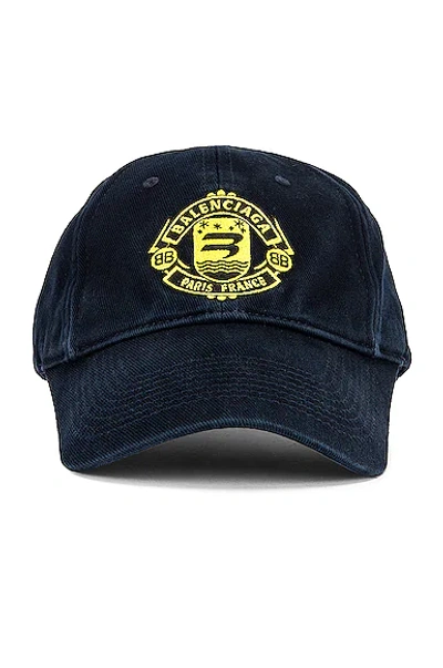 Shop Balenciaga Quest Hat In Marine Blue