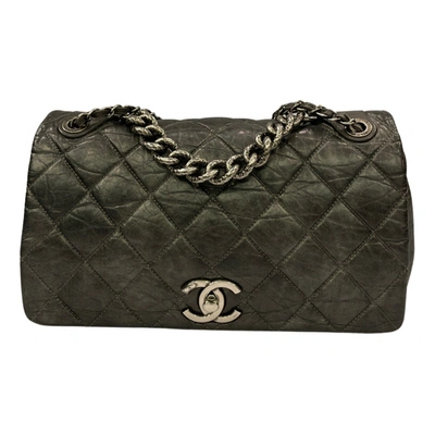 Pre-owned Chanel Timeless/classique Leather Crossbody Bag In Anthracite