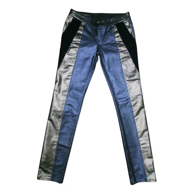 Pre-owned Gucci Straight Pants In Metallic