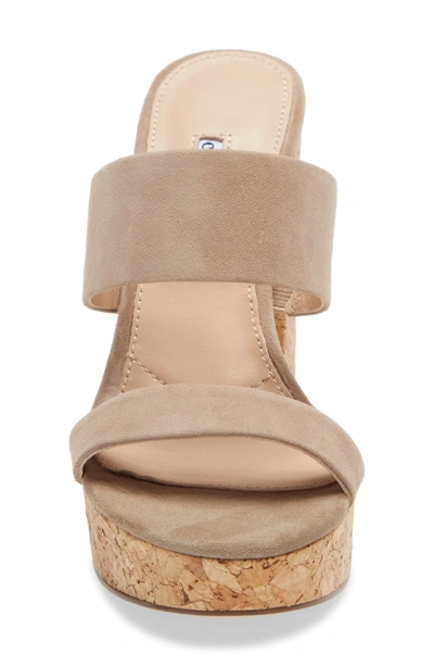 Shop Charles David Jinx Platform Slide Sandal In Truffle Suede