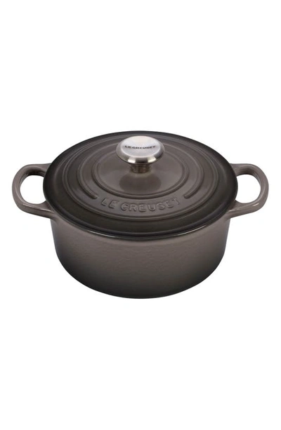 Shop Le Creuset Signature 2-quart Oval Enamel Cast Iron French/dutch Oven In Oyster