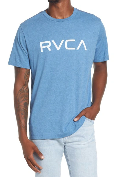 Shop Rvca Big  Logo T-shirt In French Blue