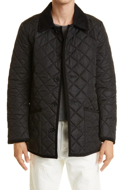 Shop Mackintosh Kingdom Nylon Quilted Jacket In Black
