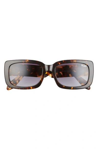 Shop Quay Yada Yada 47mm Rectangle Sunglasses In Tortoise / Smoke Lens