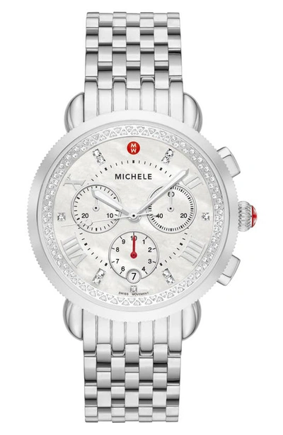 Shop Michele Sport Sail Bracelet Watch, 38mm In Stainless