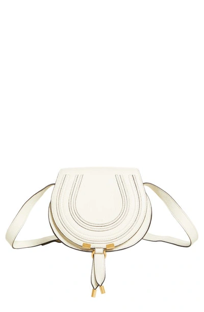 Shop Chloé Small Marcie Crossbody Bag In Natural White/white