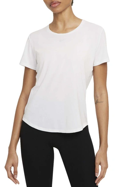 Shop Nike One Luxe Dri-fit Short Sleeve Top In White