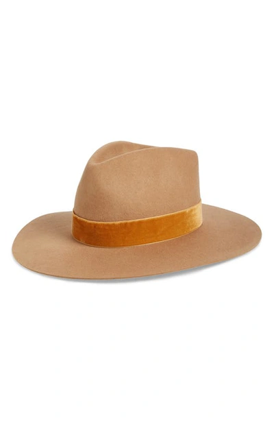 Shop Lack Of Color Benson Triangle Crown Wool Fedora In Brown