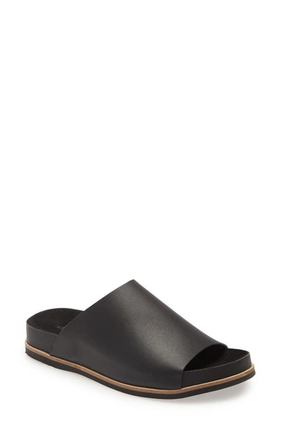 Shop Kelsi Dagger Brooklyn Squish Slide Sandal In Black Leather