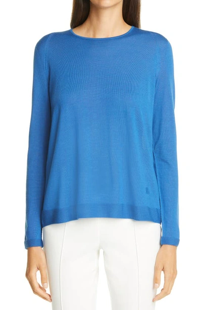 Shop Akris Cashmere & Silk Sweater In Navy