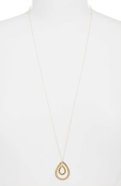 Shop Anna Beck Long Open Drop Pendant Necklace In Gold/ Silver