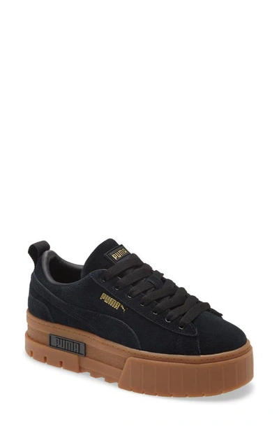 Puma Mayze Gum Sole Platform Sneakers In Black | ModeSens