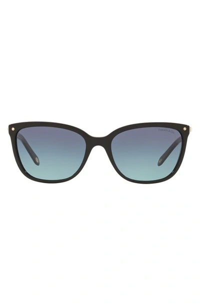 Shop Tiffany & Co 55mm Mirrored Square Sunglasses In Black Blue