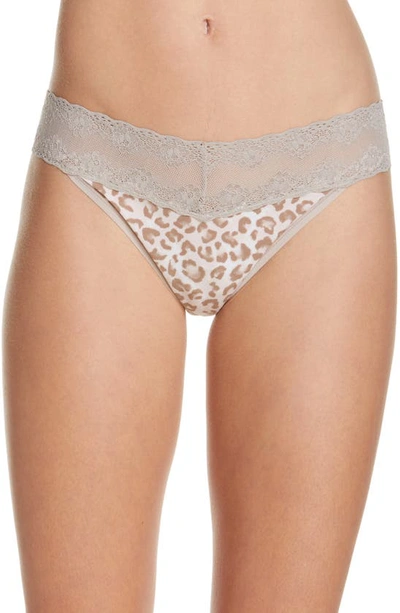 Shop Natori Bliss Perfection Thong In Sandcastle Animal Print