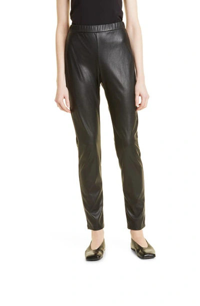 Shop Max Mara Ranghi Faux Leather Pull-on Pants In Black