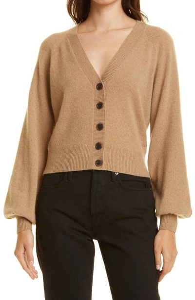 Shop Frame Linked Cashmere Cardigan In Cafe Au Lait