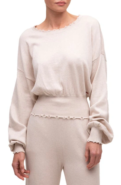 Shop N:philanthropy Weylan Blouson Cotton Blend Sweater In Canvas