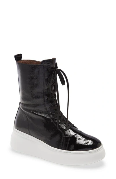 Shop Wonders Leather Boxing Boot In Negro
