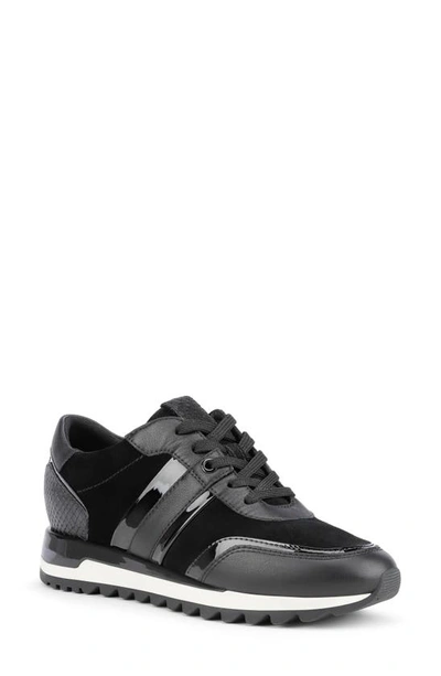 Geox Tabelya Waterproof Leather Sneaker In Black Oxford | ModeSens