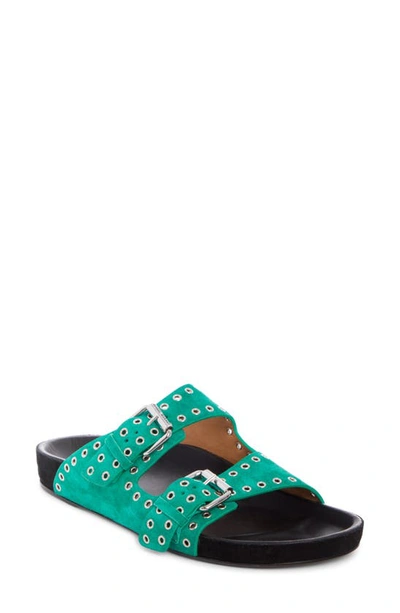 Shop Isabel Marant Lennyo Slide Sandal In Green