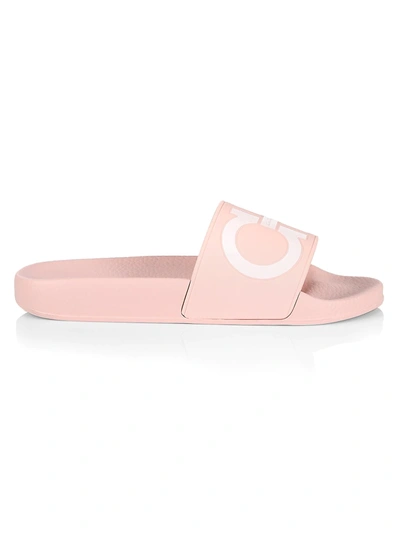 Shop Ferragamo Groovy Logo Slide Sandals In Pink