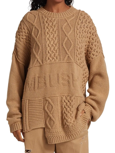 Shop Ambush Women's  Patchwork Knit Sweater In Natural