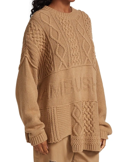 Shop Ambush Women's  Patchwork Knit Sweater In Natural